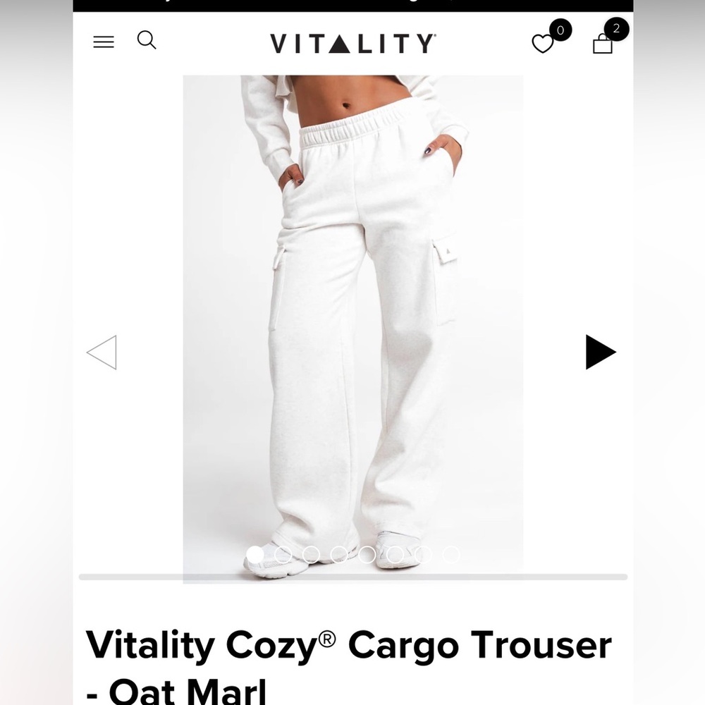 NWOT Vitality Cargo Sweatpants - size L